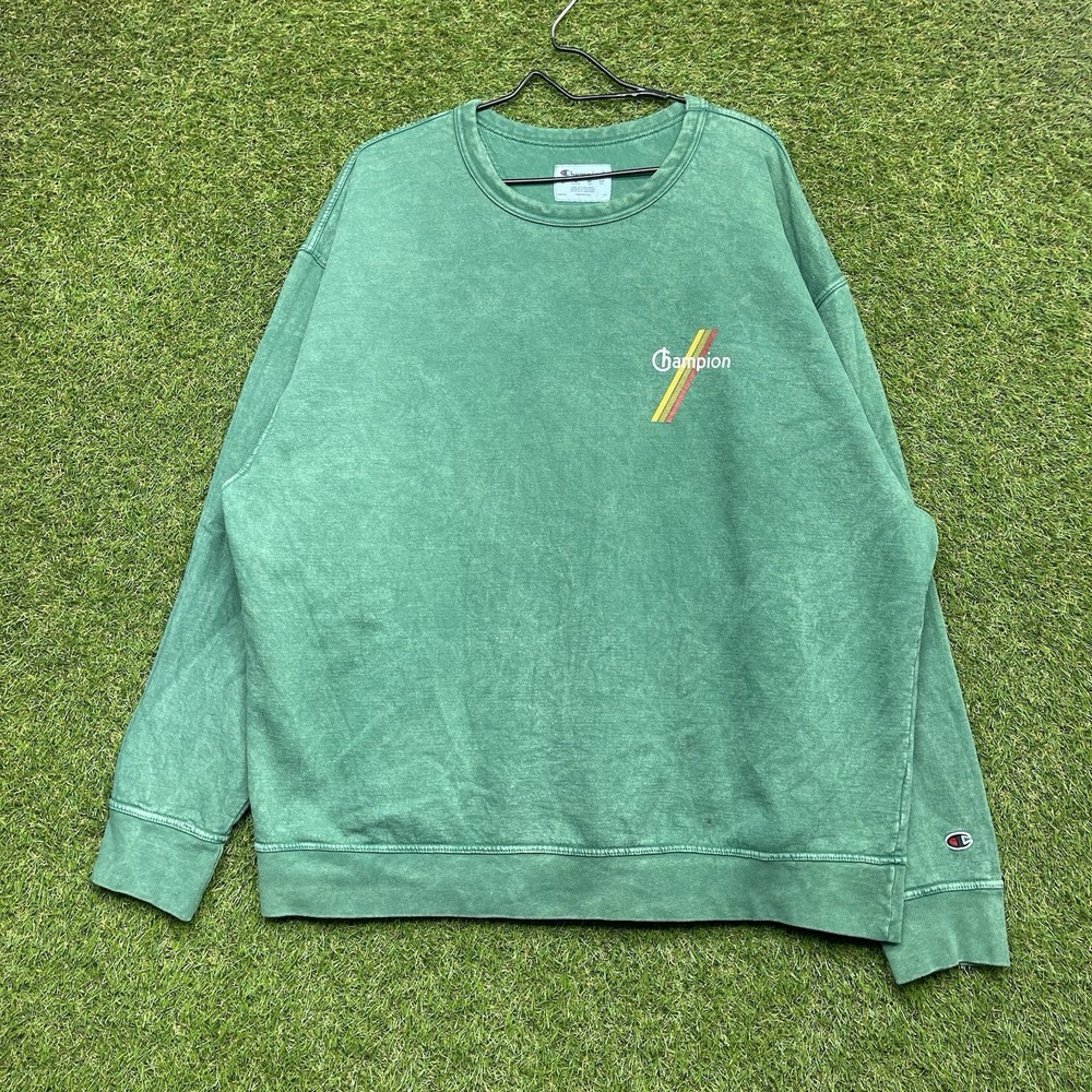 Champion Sweatshirt Mens 2XL Powerblend Crewneck Olive Heather Casual y2k